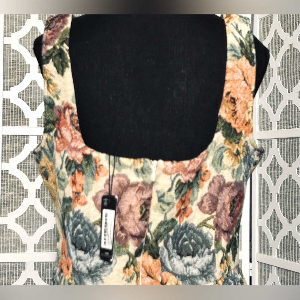 Floral Tapestry A-Line Dress in Multi - Picture 12 of 15